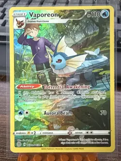 Vaporeon & Blue TG02/TG30 Brilliant Stars Trainer Gallery NM Rare Pokemon Card - Image 1