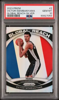 2023 Prizm Victor Wembanyama Global Reach #2 SILVER Prizm Mint PSA 10 Rookie - Image 1