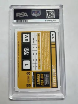 2021 Panini Classics Ja’Marr Chase /25 PSA 10 RC Rookie Timeless Tributes Green - Image 2