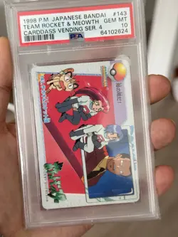 1998 Pokemon Giovanni and Team Rocket 143 Carddass Bandai Anime PSA 10 Gem Mint - Image 1