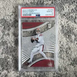2022 Panini Chronicles Clear Vision Rookies Brock Purdy #CVR-8 (RC) PSA 10 💎MT - Image 1