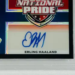 2022 Leaf Metal Erling Haaland National Pride Black Jersey # 9/10 PSA 8 Auto 10 - Image 4