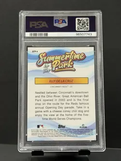2024 TOPPS CHROME SUMMERTIME IN THE PARK #4 ELLY DE LA CRUZ PSA 10 GEM MINT - Image 2