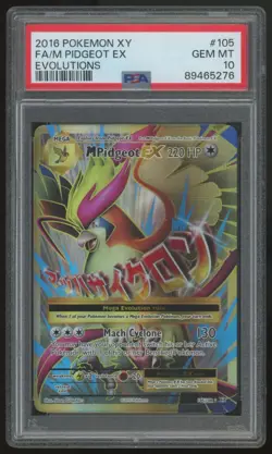 2016 Pokemon M Pidgeot EX Evolutions Full Art #105 PSA 10 - Image 1