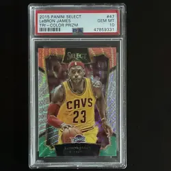 Panini 2015-16 Select Concourse LeBron James Tri-Color Prizm #47 PSA 10 - Image 1
