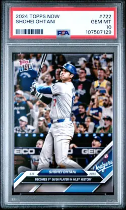 2024 Topps NOW #722 SHOHEI OHTANI - 1st 50/50 Player - PSA 10 GEM - LA Dodgers! - Image 1