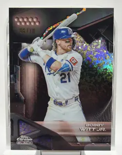 2026 Topps Chrome Black Bobby Witt Jr Red Mini diamond refractor 06/10 SP Royals - Image 1