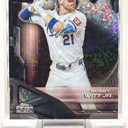 2026 Topps Chrome Black Bobby Witt Jr Red Mini diamond refractor 06/10 SP Royals - Image 4