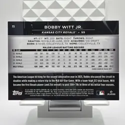 2026 Topps Chrome Black Bobby Witt Jr Red Mini diamond refractor 06/10 SP Royals - Image 5