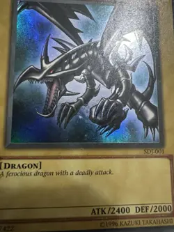 1 DAY SHIP! Red-Eyes B Dragon SDJ-001 Starter Deck Joey Vintage YuGiOh HP Crease - Image 2
