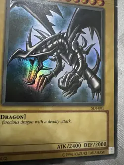 1 DAY SHIP! Red-Eyes B Dragon SDJ-001 Starter Deck Joey Vintage YuGiOh HP Crease - Image 3