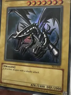 1 DAY SHIP! Red-Eyes B Dragon SDJ-001 Starter Deck Joey Vintage YuGiOh HP Crease - Image 4