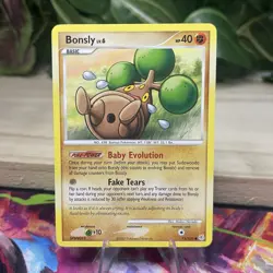Bonsly 71/130 Common Non Holo Diamond & Pearl Pokemon Card LP+ - Image 1
