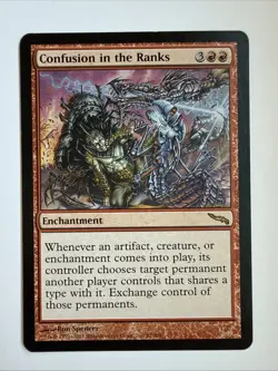 MTG Confusion in the Ranks Mirrodin 87/306 Rare Red Enchanment Card - Image 1