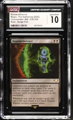 BIOTRANSFERENCE Warhammer 40k Surge Foil CGC 10 Gem Mint MTG [Nostalgium] - Image 1