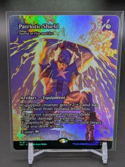 PATRIOTIC SHIELD - SWORD OF FIRE AND ICE (BORDERLESS) 100 - Foil NM - - Image 1