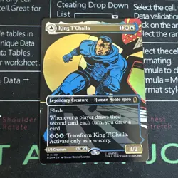 King T'Challa (Borderless Comic) (0399) Marvel Super Heroes Foil MTG NM - Image 1