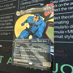 King T'Challa (Borderless Comic) (0399) Marvel Super Heroes Foil MTG NM - Image 2