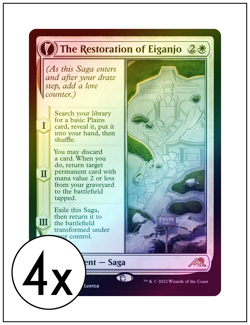 4x The Restoration of Eiganjo, Foil, Kamigawa Neon Dynasty, Magic MTG NM - Image 1