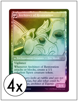 4x The Restoration of Eiganjo, Foil, Kamigawa Neon Dynasty, Magic MTG NM - Image 2