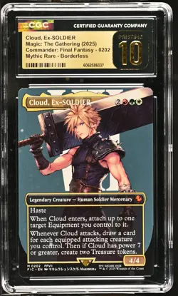 CLOUD, EX-SOLDIER Final Fantasy Borderless Mythic CGC Pristine 10 MTG - Image 1