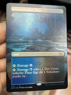 GERMAN Borderless Foil • Underground River • Brother’s War • Clean • Mtg (2016) - Image 1