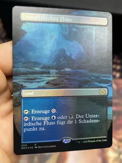 GERMAN Borderless Foil • Underground River • Brother’s War • Clean • Mtg (2016) - Image 2