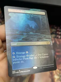 GERMAN Borderless Foil • Underground River • Brother’s War • Clean • Mtg (2016) - Image 3