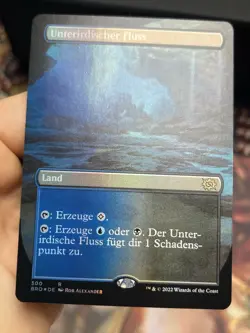 GERMAN Borderless Foil • Underground River • Brother’s War • Clean • Mtg (2016) - Image 5