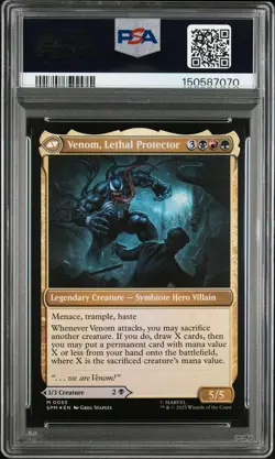 2025 MTG MARVEL'S SPIDER-MAN FOIL EDDIE BROCK/VENOM, LETHAL PROTECTOR PSA 10 - Image 2