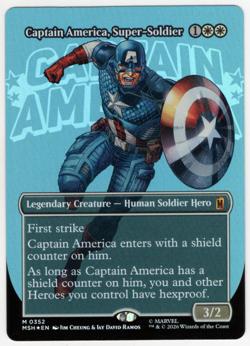 Captain America, Super-Soldier (Borderless) FOIL 0352 Marvel Super Heroes (MSH) - Image 1