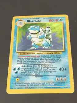 Pokemon TCG Blastoise Base Set Holo Card 2/102 Unlimited LP/MP+ - Image 4
