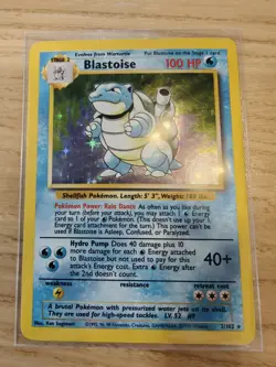 Pokemon TCG Blastoise Holo Card Base Set 2/102 Unlimited - Image 1