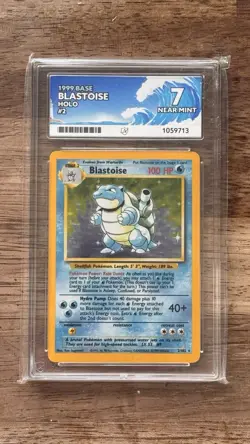 Pokemon TCG Blastoise Holo Card Base Set ACE AGC 7 Near Mint 2/102 - Image 1
