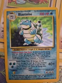 Pokemon TCG Blastoise Holo Card Base Set 2/102 Unlimited Light Play - Image 1