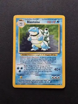 Pokemon TCG Base Set Blastoise Holo Card 2/102 Raw Near Mint Condition Rare - Image 1