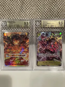 One Piece Monkey D. Luffy Alt Art OP01-024 OP10-111 Set BGS 9.5 - Image 1