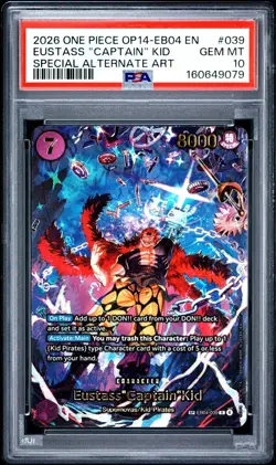 2026 ONE PIECE OP14-EB04 EN EUSTASS "CAPTAIN" KID SPECIAL ALTERNATE ART PSA 10 - Image 1