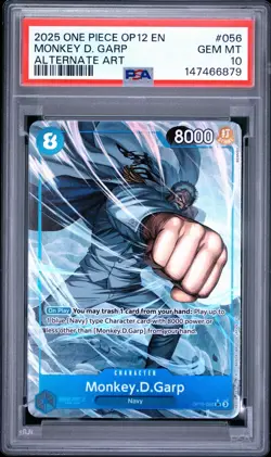 Monkey D. Garp Alternate Art PSA GEM MINT 10 One Piece OP 12 - Image 1