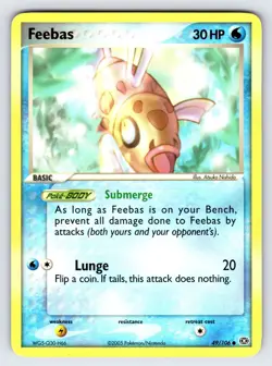 Feebas 49/106 2005 EX Emerald Pokemon Card TCG Nishida Art Common - Nm/Vlp - Image 1