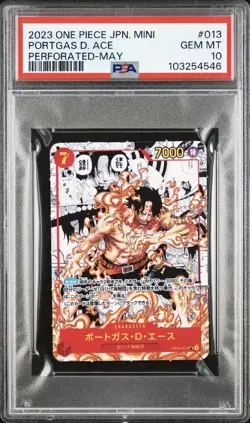 PSA 10 GEM Mint Ace Holo OP02-013 Mini Manga Alt Art JP One Piece Low Pop ! - Image 1