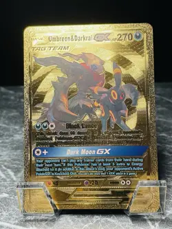 Umbreon Darkrai GX Gold Display Card Pokemon TCG - Image 1