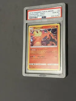 2018 PSA 10 Charizard Holo #3 Pokemon Sun & Moon Dragon Majesty - Image 1