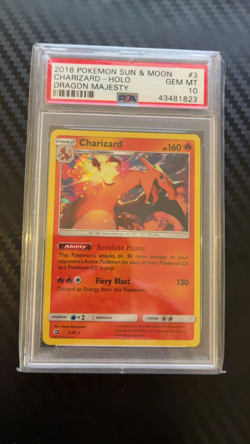 Psa 10 Charizard Holo 3/70 2018 Pokemon Sun & Moon Dragon Majesty - Image 1
