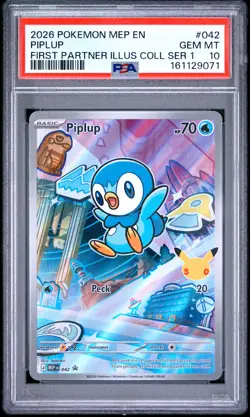 2026 POKEMON MEP EN-ME BLACK STAR PROMO #042 PIPLUP PSA 10 - Image 1