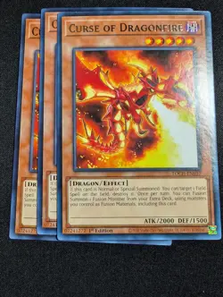 Yugioh - 3x Curse of Dragonfire TOCH-EN037 1st Rare NM - Image 1