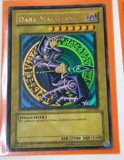 Yu-Gi-Oh! Dark Magician SDY-006 Double Misprint Fade & Foil Line Error LP - Image 1
