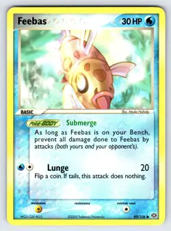 Feebas 49/106 2005 EX Emerald Pokemon Card TCG Nintendo Nishida Art Common - Lp - Image 1
