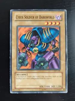 Cyber Soldier of Darkworld TP1-028 DAMAGED Common Yugioh TCG Card - Image 1