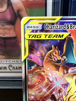 Charizard & Braixen GX SM230 Black Star Promo Holo Card Pokemon (Dented) - Image 2